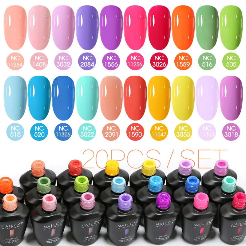 nailco-15ml-20pcs-set-gel-nail-polish-sparkling-color-vernis-semi-permanent-uv-gel-varnishes-nails-art-set-soak-off-for-manicure