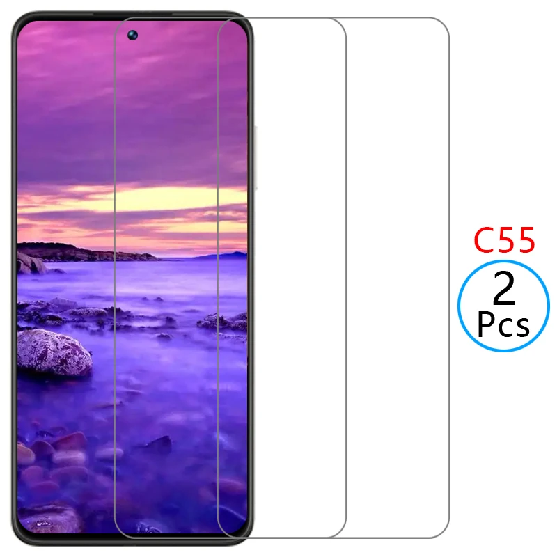 Verre trempé de protection pour écran realme c55, film protecteur pour realmec55 c 55 55c, film glas realmi reali real me mi relme reame