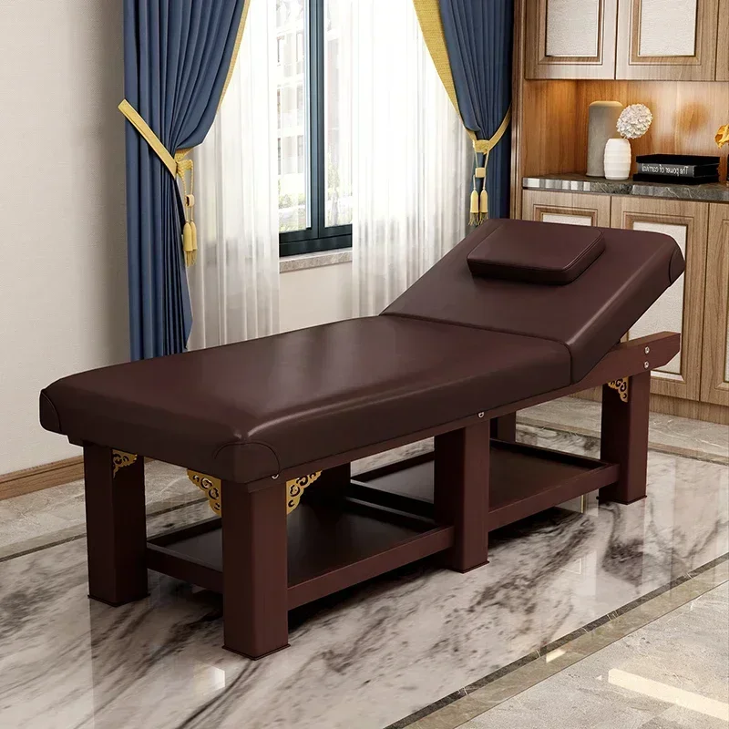 Mesa de Masaje de belleza tailandesa de madera para tatuaje de pestañas, cama de Masaje de diseñador, limpieza de orejas, ajuste del sueño, Camilla