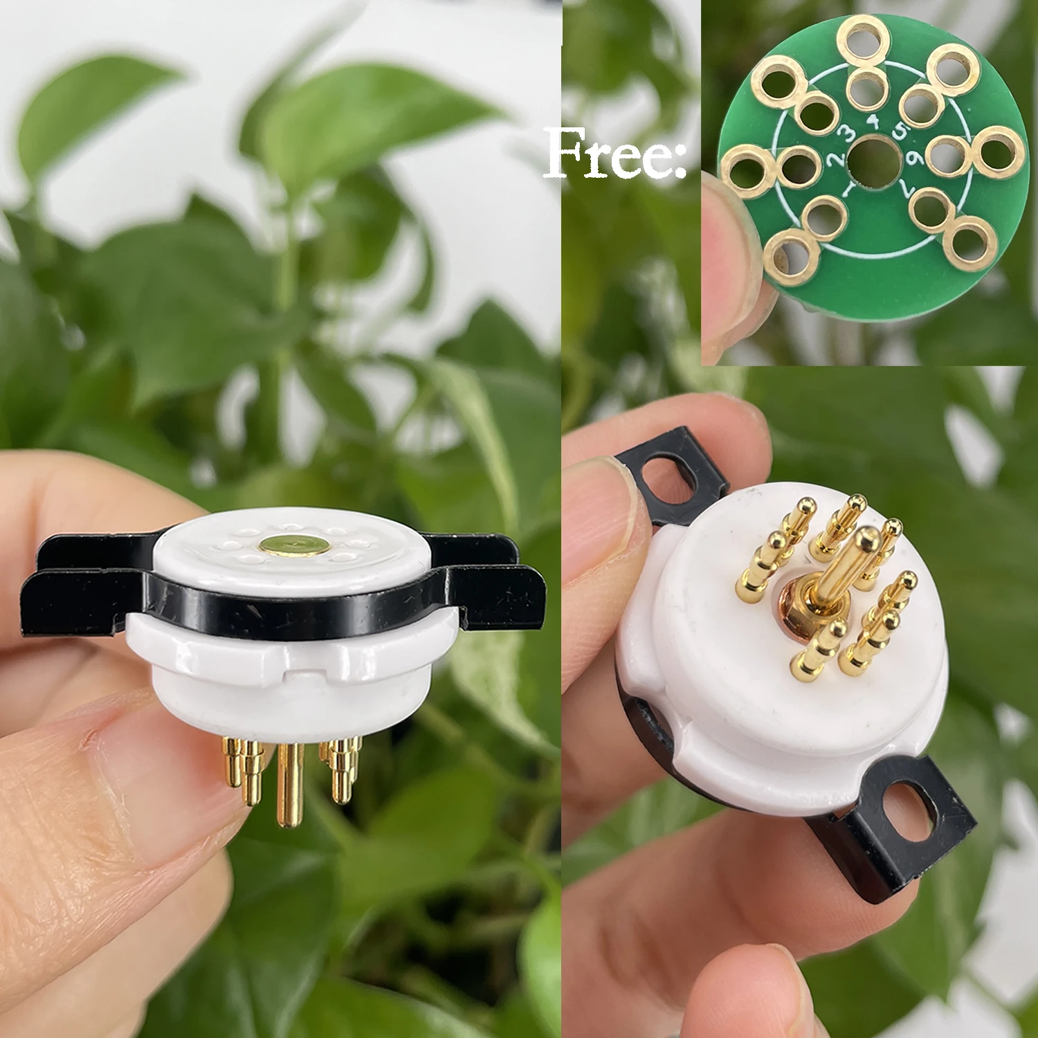 EIZZ Ceramica PTFE 7PIN Tubo Presa Valvola Base Placcato Oro Per 6Z4 6X4 EF95 6AQ5 6AU6 6J1 6J4 6J5 6H2 EC92 Tubo Amplificatore Audio