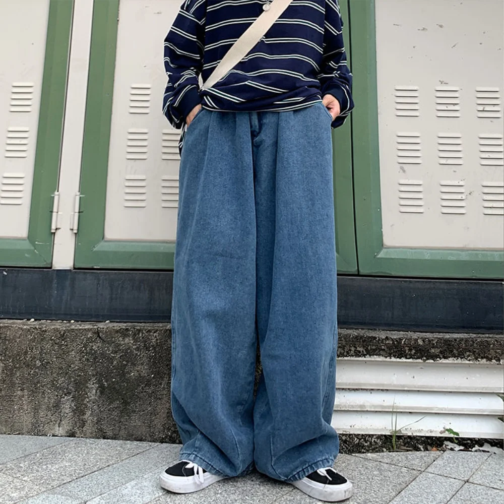 Jean Y2k en Denim pour Homme, Pantalon Droit et Large, Classique, Mode Coréenne, Harajuku