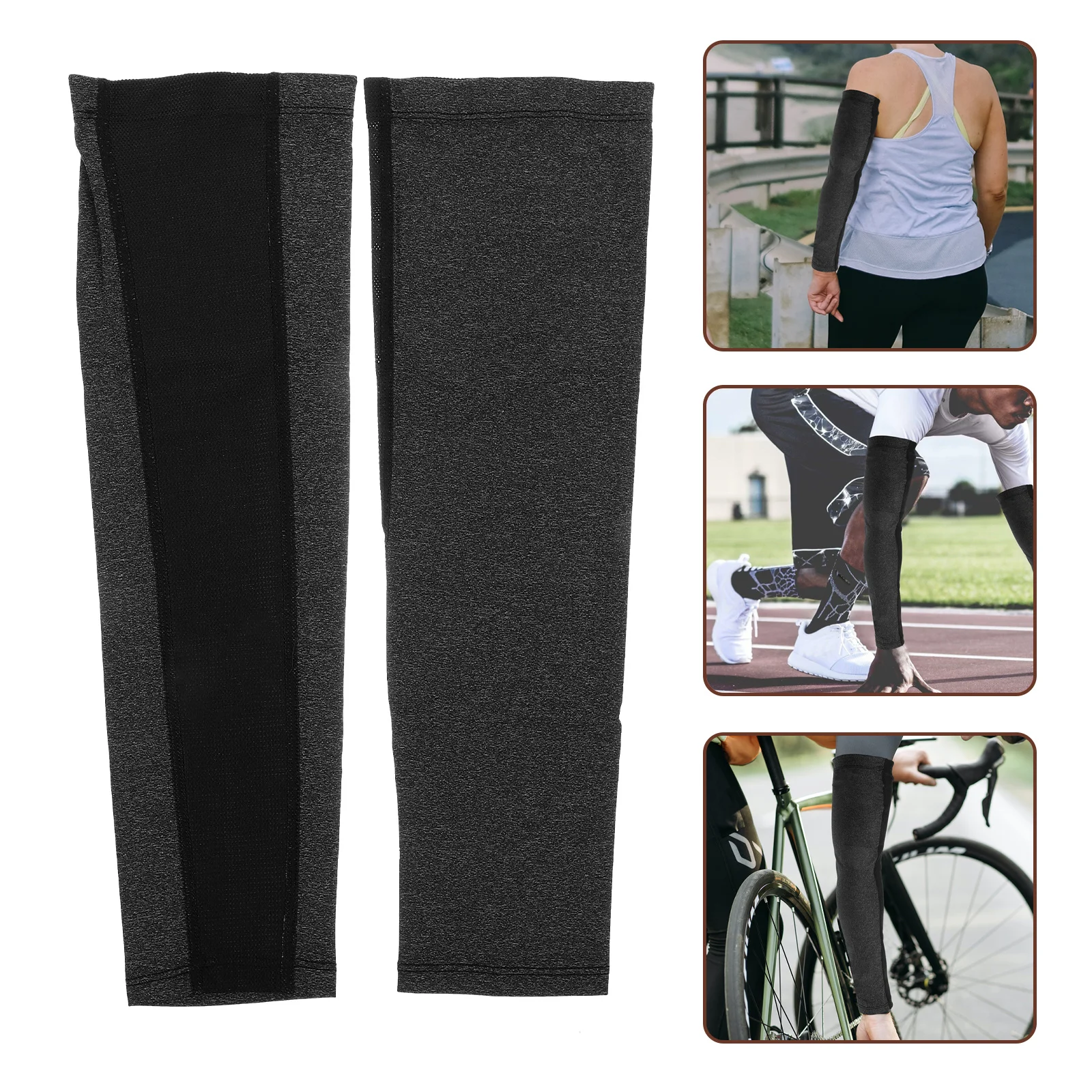 

1Pair Uv Protection Arm Sleeves Cooling Elastic Arm Protectors Summer Sun-Resistant Sleeves for Cycling Basketball Fitness