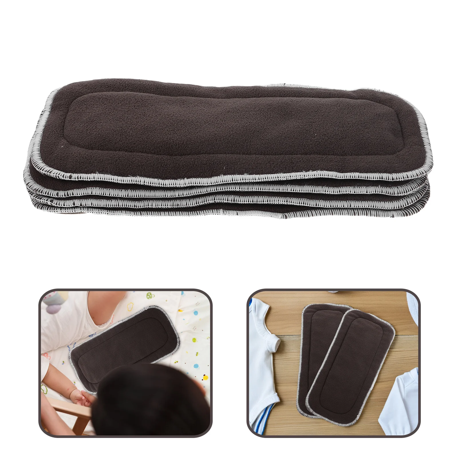 4 قطعة إدراج حفاضات امتصاص سريع 5 طبقة قابلة لإعادة الاستخدام قابل للغسل القماش بطانات حفاضات الطفل إدراج منصات 5 طبقة منصات قابل للغسل #1