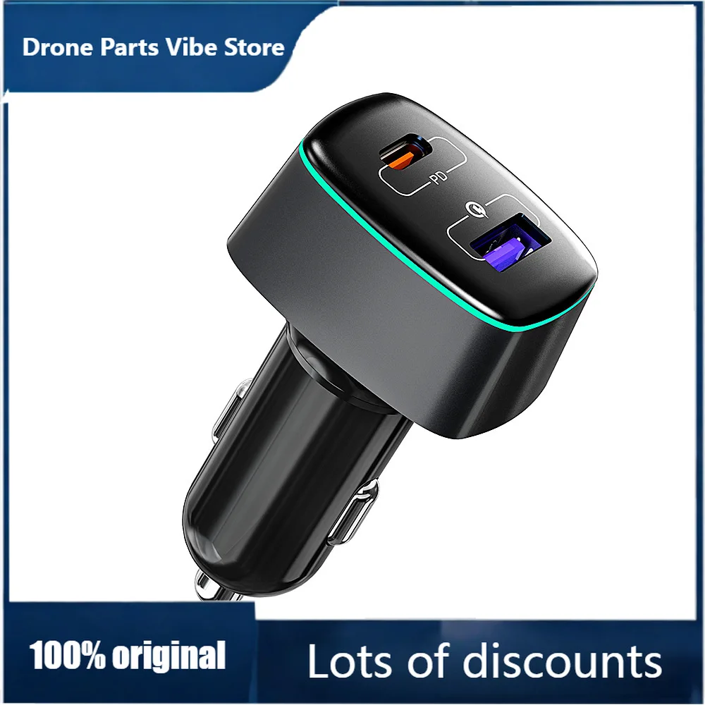 

Fy100W PD Dual Port Car Charger For DJI Mavic 3 Mini Pro Drone Accessories Fast Charging Adapter