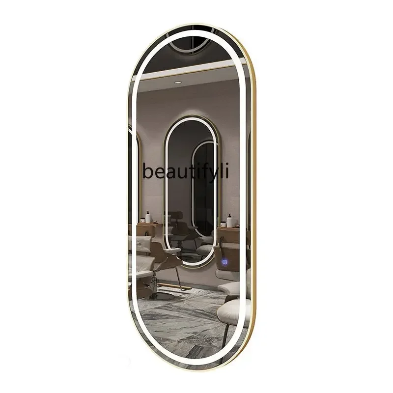 

SS NewBarber Shop Dressing Table Hair Salon Mirror with Light Wall Hanging Beauty Mirror