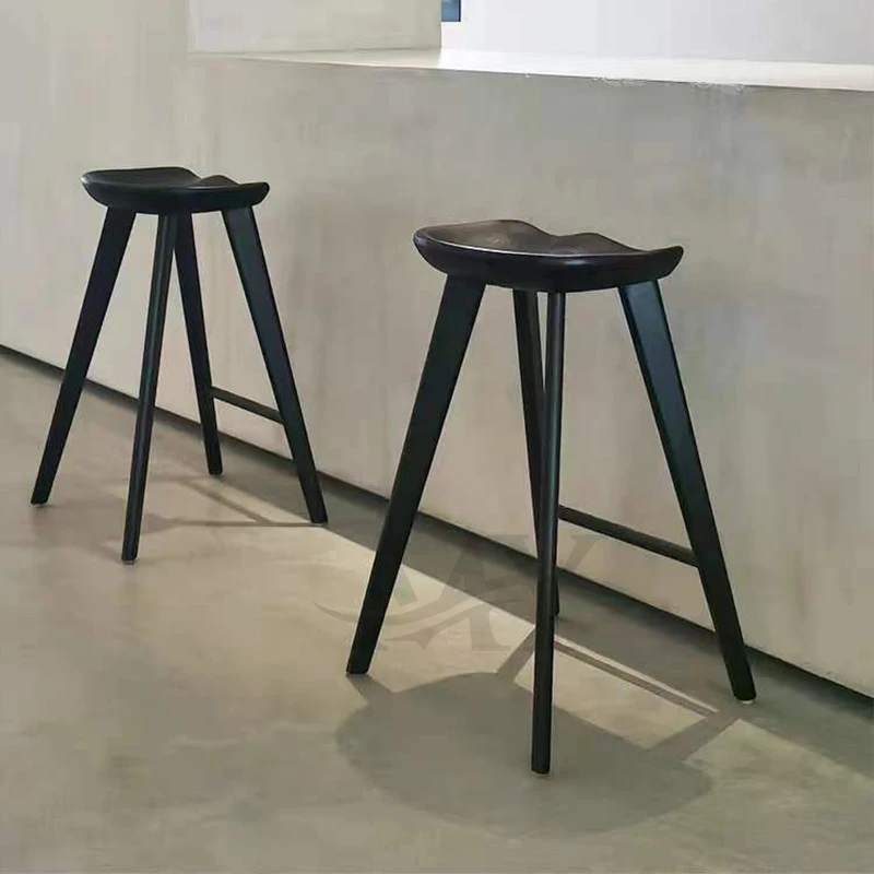 yyhcNordic Upholstered Nature Color Dining Kitchen Modern Counter  Bar stools For Restaurant Solid Wood High Bar Stools