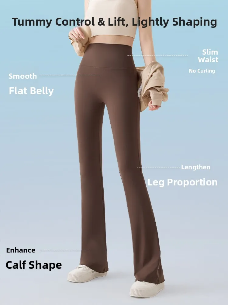 مشروط عالية الخصر جرس بوت اليوغا السراويل النسائية في الهواء الطلق ارتداء Fitn البطن النحت طماق طويلة النايلون دنة