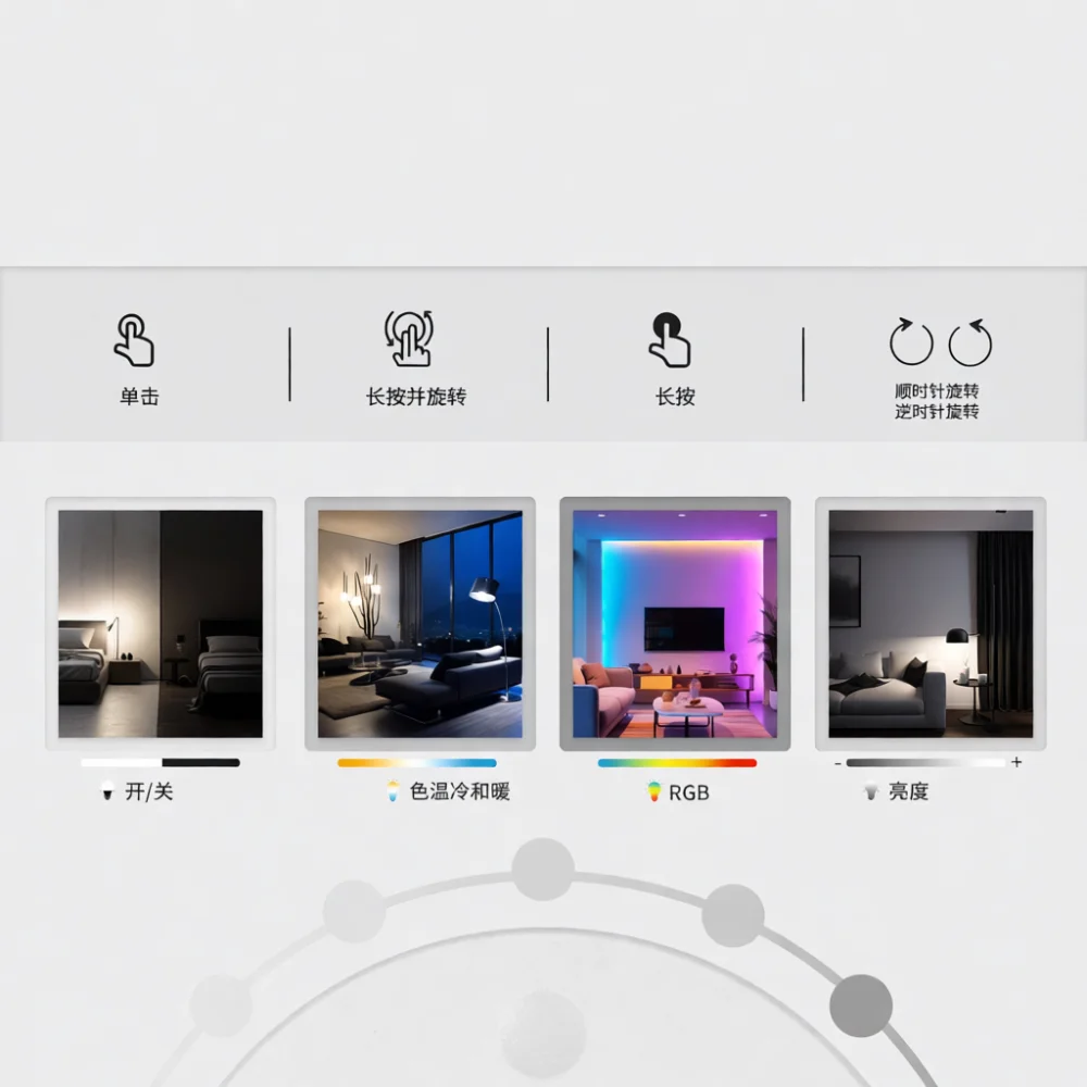 Tuya Zigbee Smart Home Scene Switch Wireless Rotary Knob Dimmer Button Controller Intelligent Automation Lighting Device
