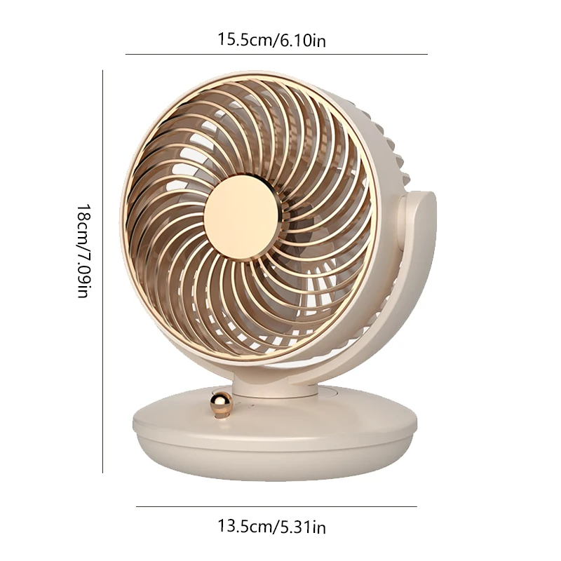 مروحة مكتب 6 بوصة مروحة طاولة USB 3 سرعات محمولة ، ° إمالة & ° تذبذب ، دوار هواء هادئ للمنازل والمكاتب والبيج