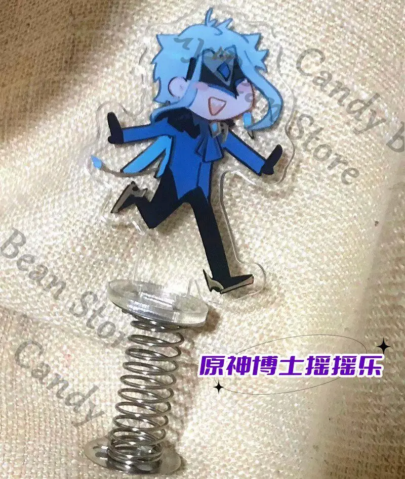 Anime Genshin Impact II Dottore Cosplay Acryl-Stehfigur Cartoon Feder-Rassel-Figur Schlüsselanhänger Anhänger Schlüsselring Geschenk
