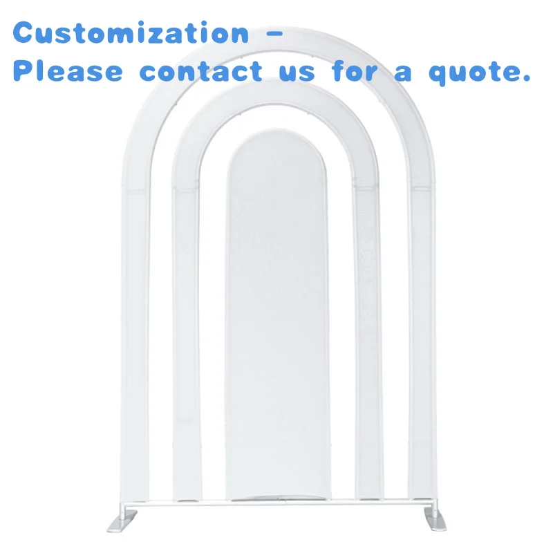custom.ZB-008 Banquet Furniture, Banquet Peripheral Background Rack Spandex Cover Multi-Tier Arch (3 Pc/set) - White