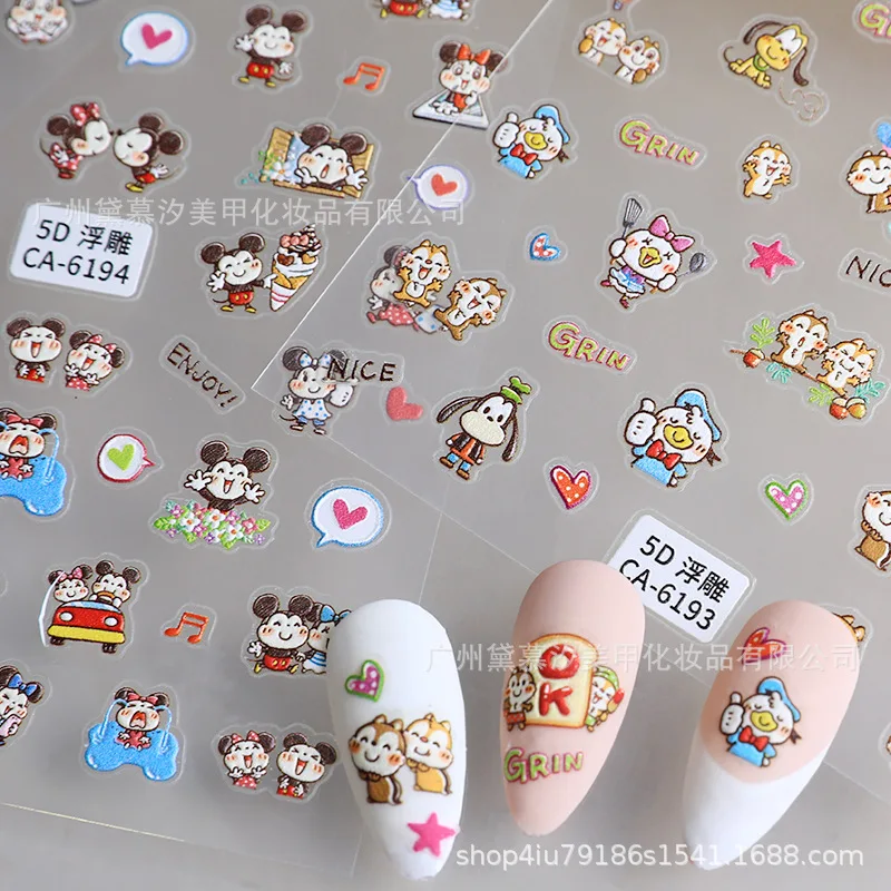 Anime Snoopy Cute Dog Three-dimensional Relief Nail Art Stickers Waterproof Nail Stickers Decorative Children\'s Reward Gift