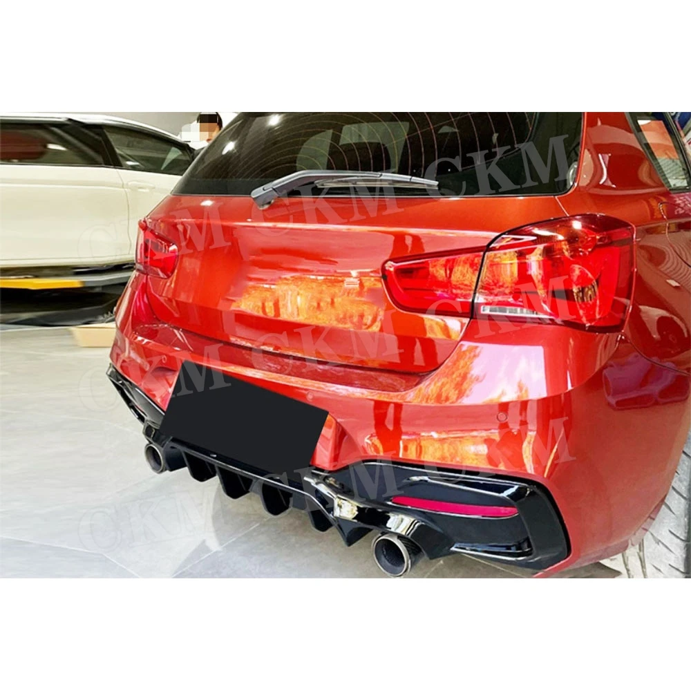 

Carbon Fiber Look Rear Lip Diffuser Spoiler Bumper for BMW 1 Series M Sport F20 F21 M135i M140i 2017 2018 ABS Rear Diffuser