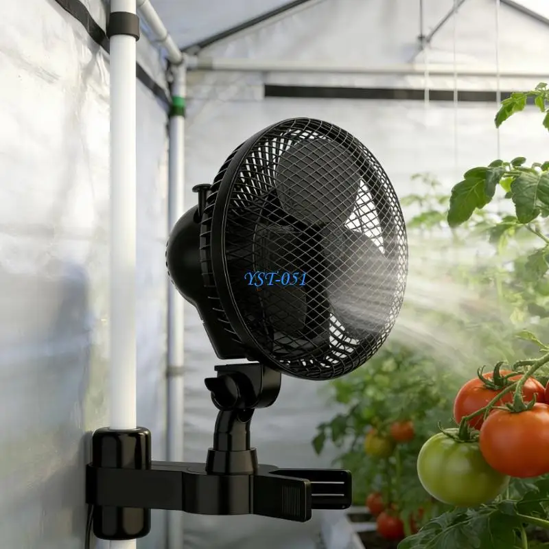 E15A Automatic Shaking Head Electric Fan Grow Tent Clip Fan with Adjustable