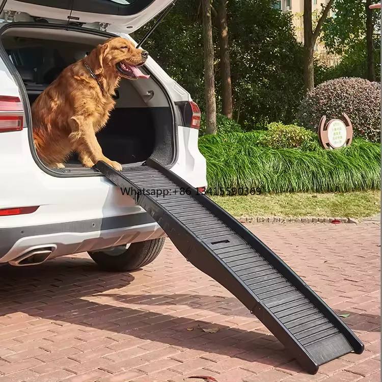 

Pawise Portable Lightweight Foldable Plastic Dog Ramp Anti-Slip Folding Pet Vehicle Ramp Walk Stairs Ladder for Car Suv Truck
