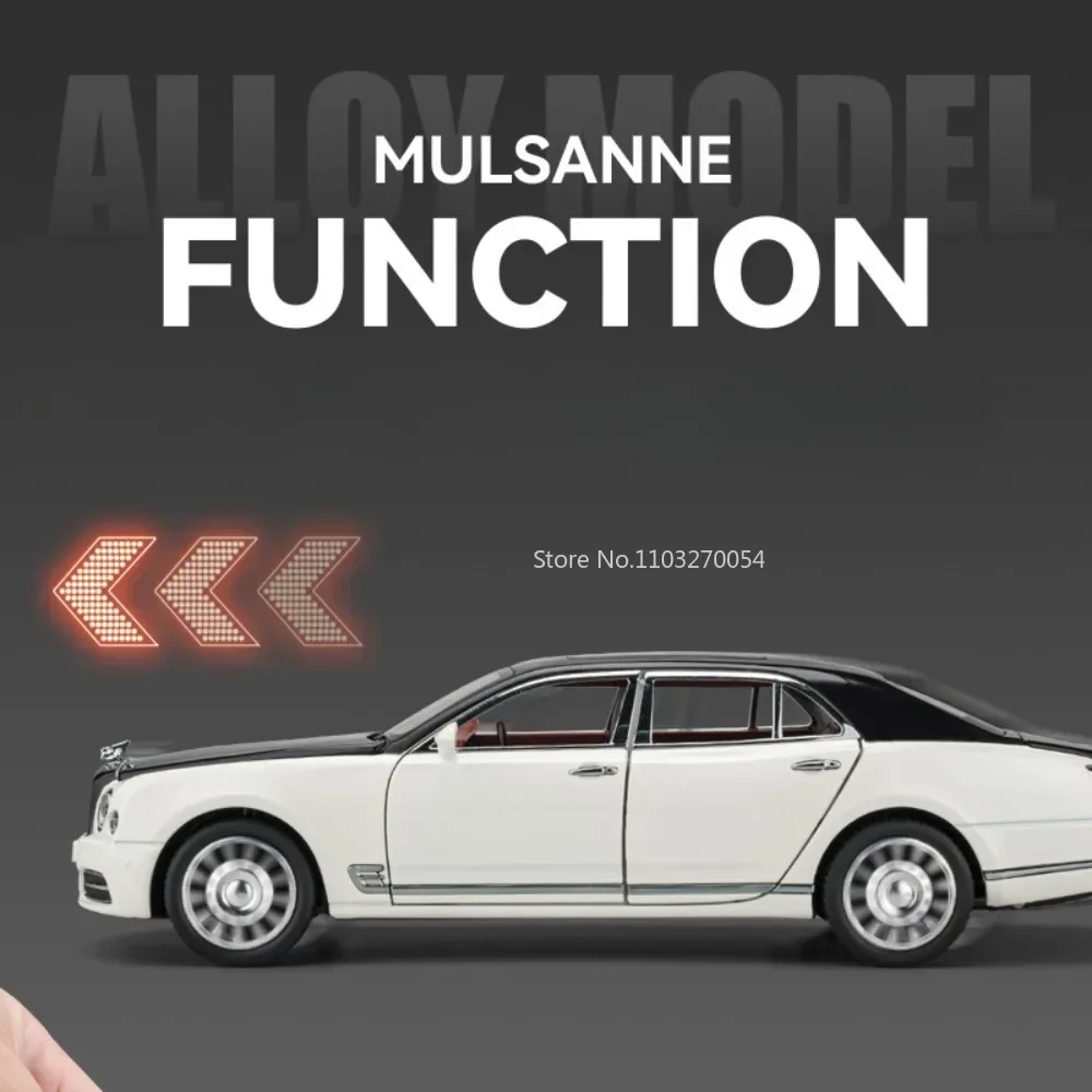 1:24 Mulsanne Legierung Diecast Autos Miniatur Modelle Spielzeug Metall Türen Geöffnet Sound Licht Zurückziehen Fahrzeuge Kinder Weihnachten Geschenke