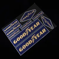 9 Pcs Reflective GOODYEAR Tires Sign Car Decals Motorcycle Stickers Vinyl Graphic Set Adhesive Kit Motorcycle Auto Accessories