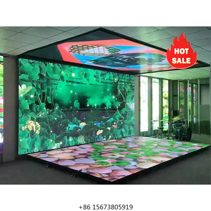 Interactive Digital Full Color Tile Wall for Dancing Gaming Video Stage Dance Floor Stand Led Wall Panels Screen Touch Display