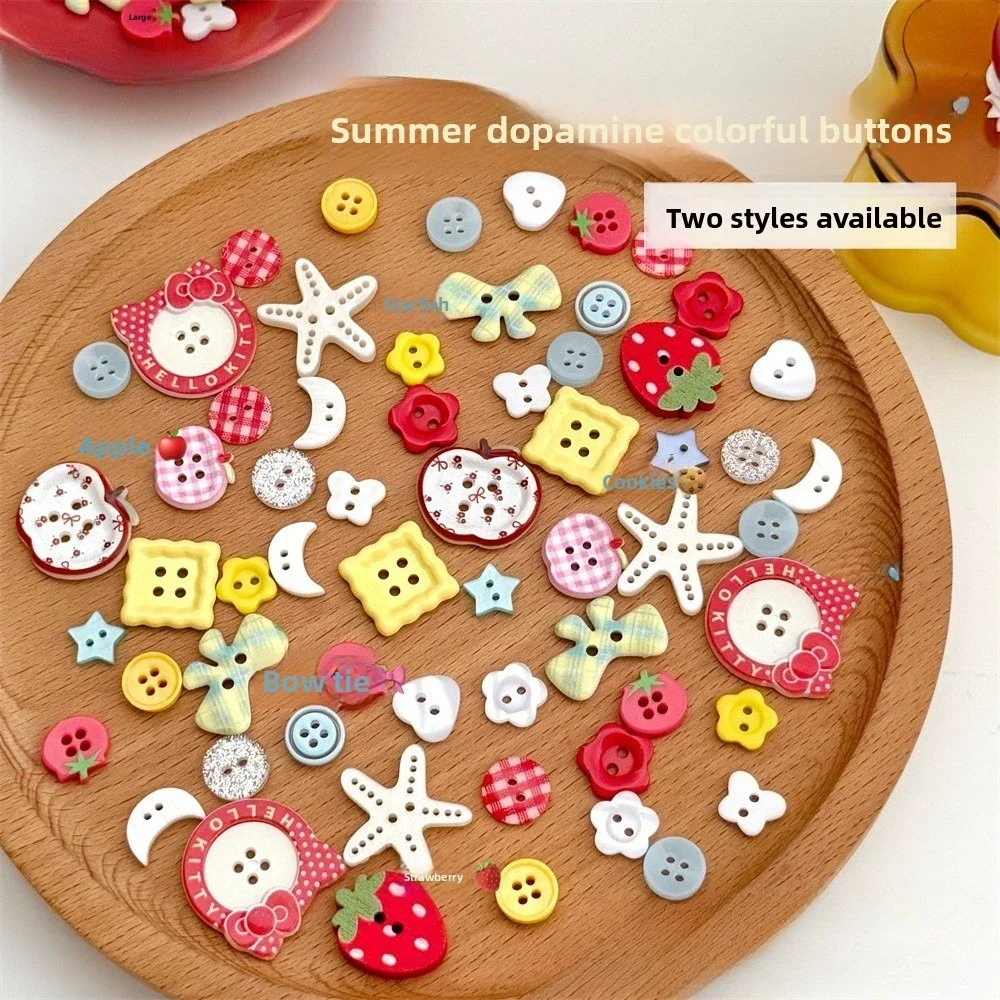 20 قطعة من إكسسوارات تزيين الأزرار المثقبة من الدوبامين الصيفي، إكسسوارات ملابس الأطفال لحساب اليد، إكسسوارات لطيفة ذاتية الصنع #5