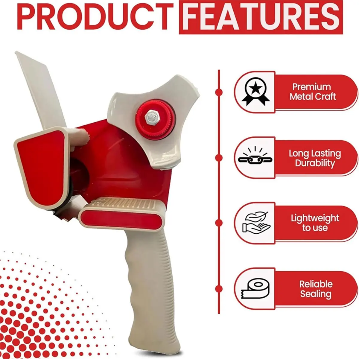 Packaging Tape Dispensing, Can Accommodate 2-Inch Wide Tape Rolls, Suitable for Commercial Packaging, Carton Sealing.