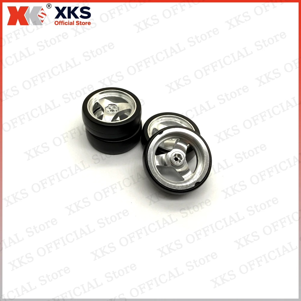 XKS 1/18 RC auto Pneumatici in metallo per LD1801 LD1802 LD1803 LD1804 LD1899 Aggiornamento pneumatici in metallo 33mm RC Car Upgrade Par