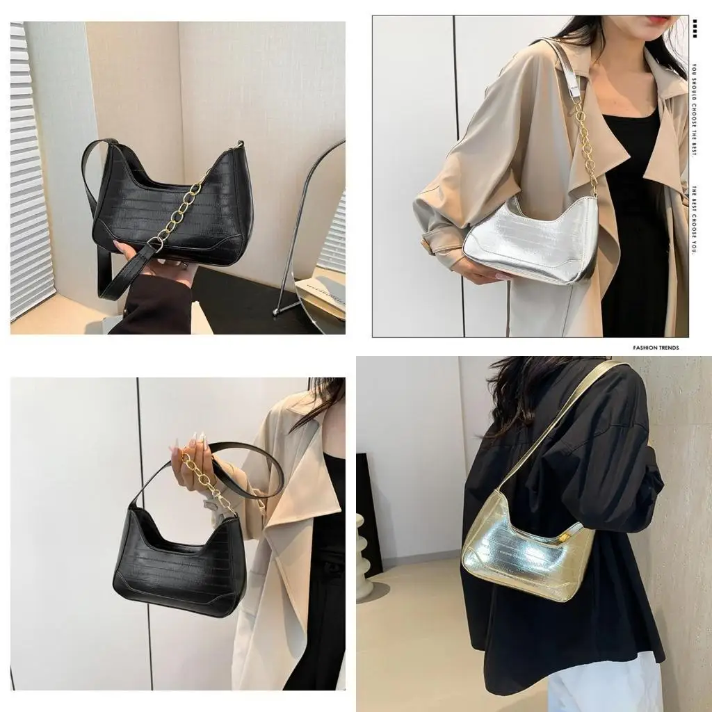 

X90D Повседневная модная однотонная сумка на плечо подмышками с ремешком-цепочкой Женская повседневная сумка из искусственной на