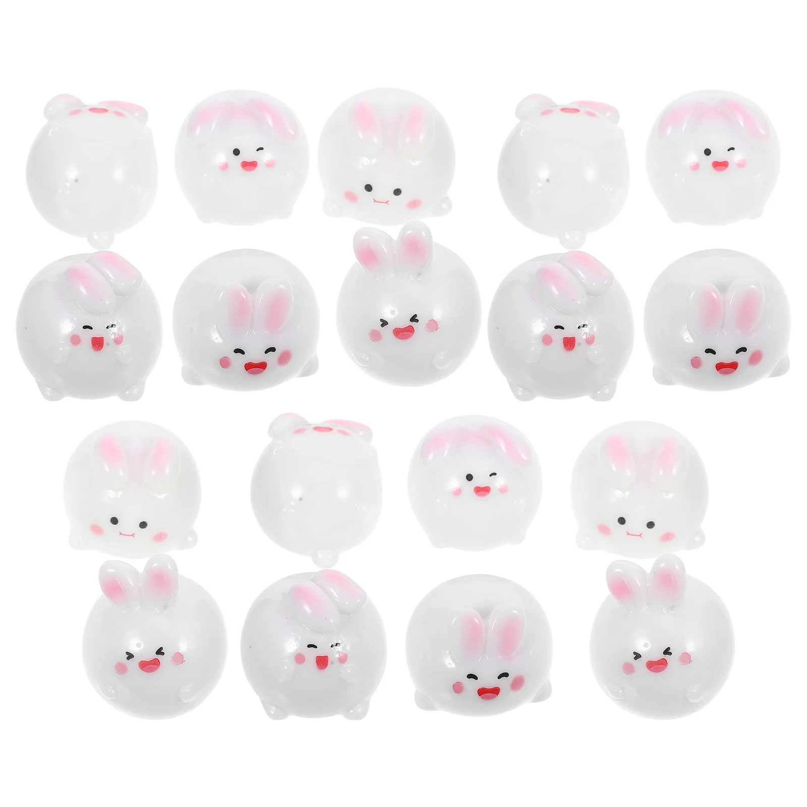 

18Pcs Compact Resin Bunnies Bunny Sculptures High Precision Animal Models for Creative Gifts Small Bunny Figurines