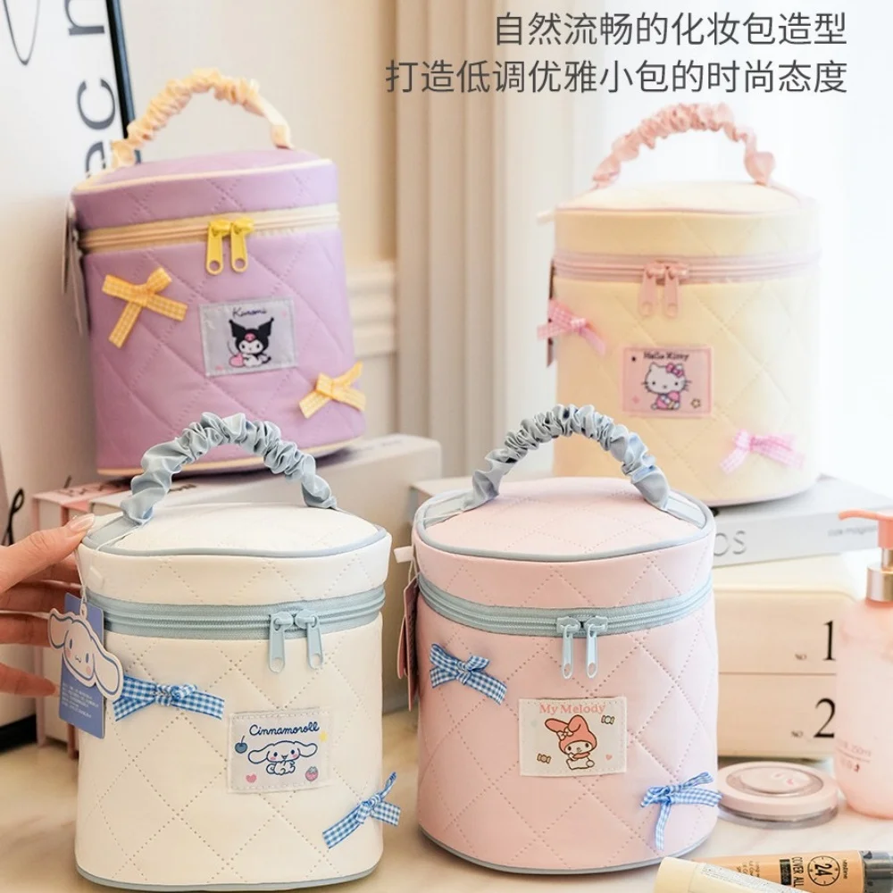 

Простая косметичка с галстуком-бабочкой, портативная сумка для хранения корейской версии макаронного цвета