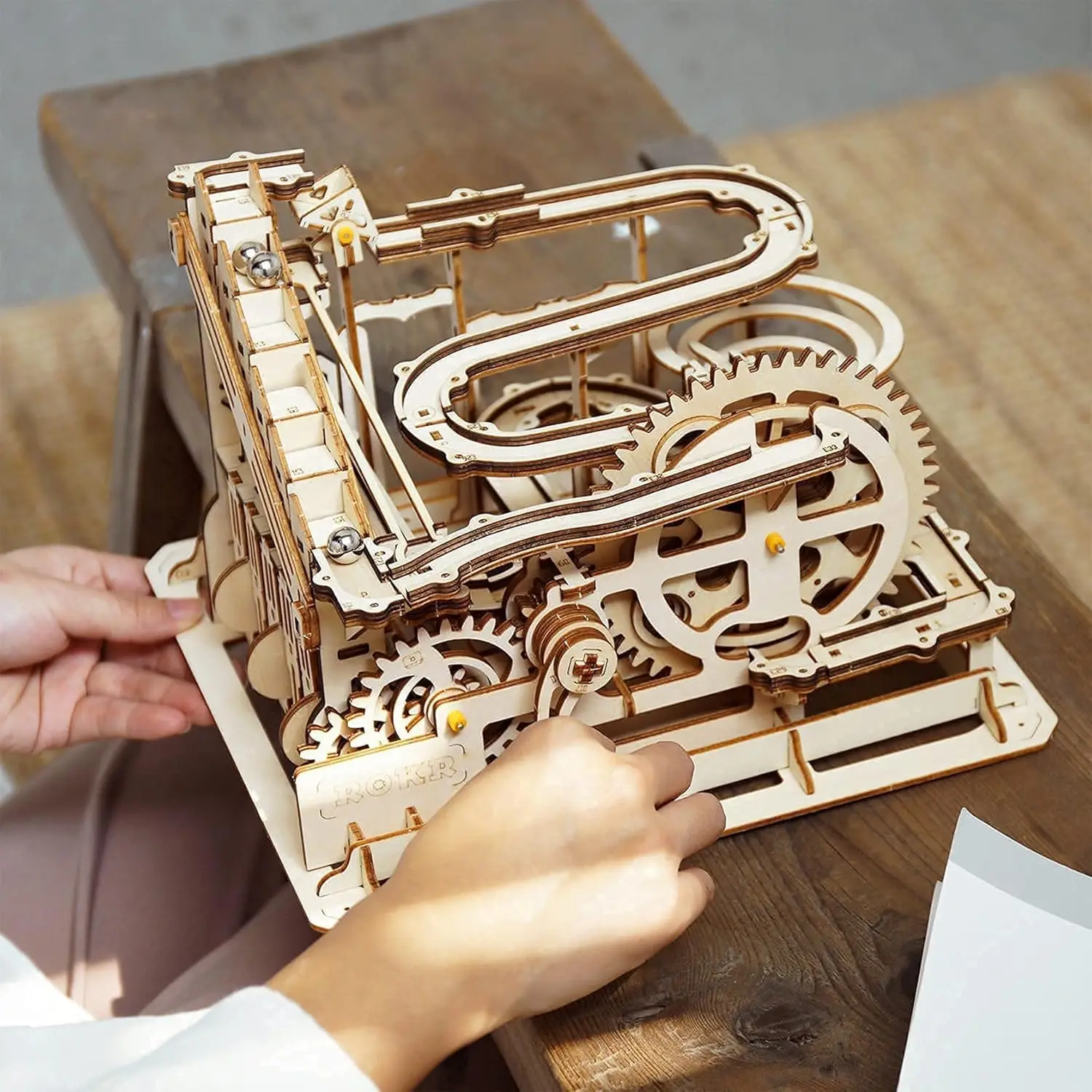 Puzzle in legno 3D Modelli meccanici - Kit di marmo in legno fai-da-te e scatola di tesoro, regali per adulti e adolescenti