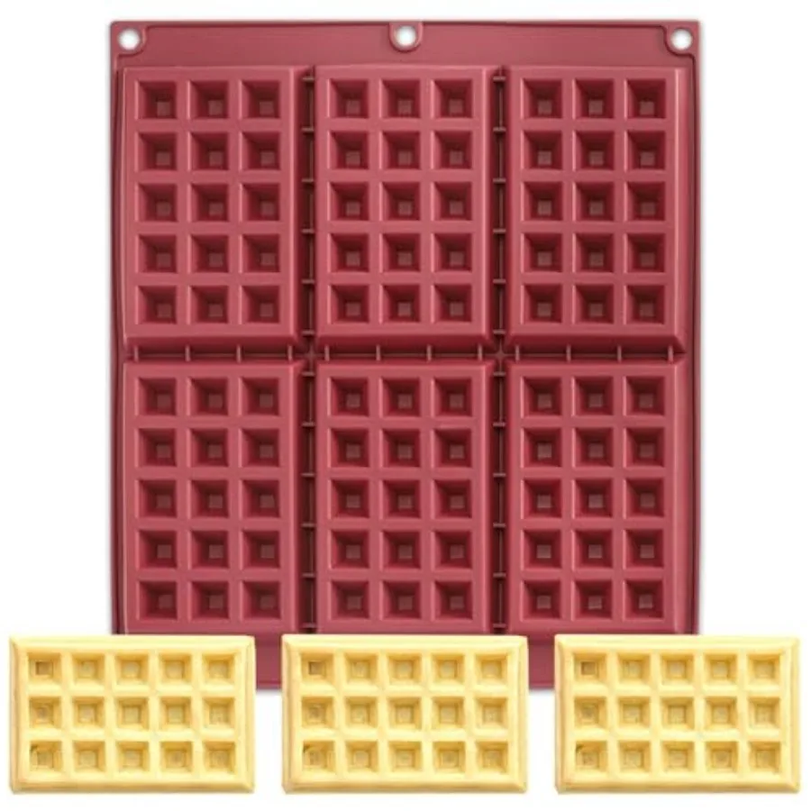 

Силиконовая форма для выпечки вафель, 6-полая антипригарная силиконовая форма для вафель, не содержащая BPA, вафельный противень для вафельного торта, шоколадных конфет, ремесел S