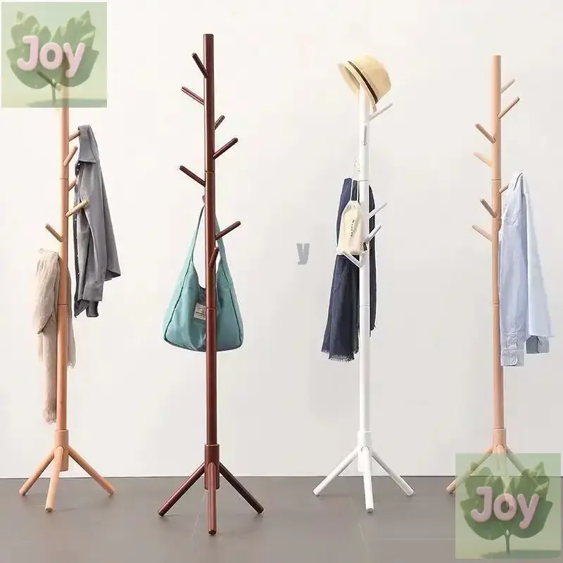 

Solid wood coat rack Floor-to-ceiling bedroom hanger Modern simple hanger Living room vertical simple household bag rack