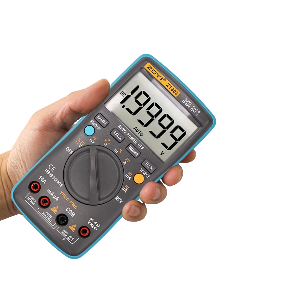 ZOYI ZT302 ZT303 Digital Multimeter 8000 19999 Counts True RMS Multifunction AC/DC Voltage Temperature Capacitance Tester DMM