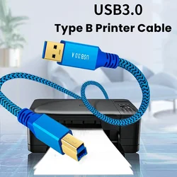 0.3M-3M USB 3.0 Type B Data Cable USB-A To USB-B Nylon Braid Cord for Docking Station External Hard Drivers Scanners Printers