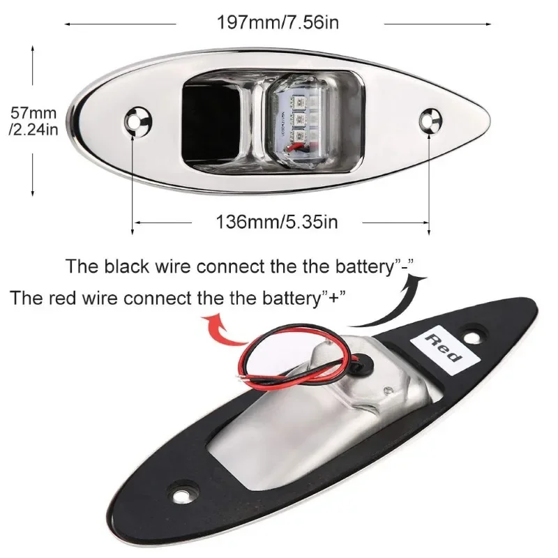 

For 2PCS for Marine Yachts 12V LED BOAT SIGNAL LIGHTS - Waterproof & Corrosion-Resistant