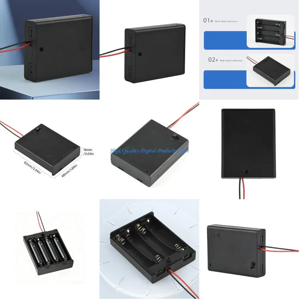 

U2JE 4Slot 3A Battery Holder With Spring Contacts Corded Series Connection for 6V Toy