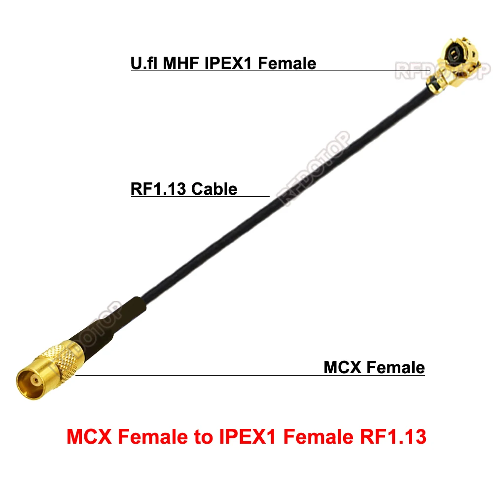 1PCS MCX Female to u.FL/IPX/IPEX-1 Female Connector RF1.13 Cable RF Extension Pigtail Jumper for WiFi Antenna IPEX1-K to MCX-K