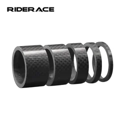 5pcs Carbon Fiber Bicycle Stem Front Fork Adjustment Spacer 28.6MM MTB Road Bike Headset Stem Carbon Fiber Washer Cycling Parts