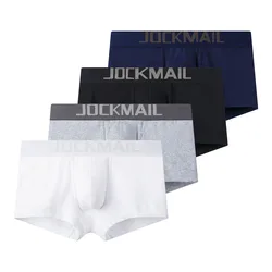 Трусы-боксеры JOCKMAIL мужские, Брендовое нижнее белье из бутика хлопка, утепленные плавки с заниженной талией