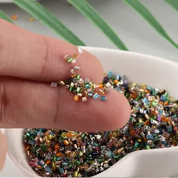 1000 pz/borsa 1.5mm tubo di vetro argento perline di semi fai da te vetro trasparente Bugle semi di semi gioielli artigianali cucito accessori di abbigliamento