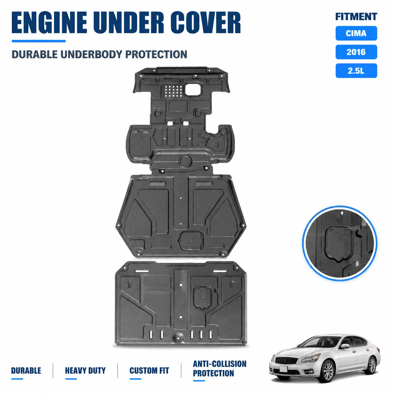 Custom Fit Heavy Duty Anti Collision Protection Car Engine Skid Plate For Nissan Terra 2018-2020 2.5L Underbody Protection