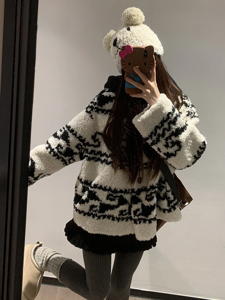 Nowa damska kurtka z futra jagnięcego Thiened na jesień i zimę 2025, ciepły płaszcz w małym rozmiarze, koreańska wersja ze stójką, odzież wierzchnia.