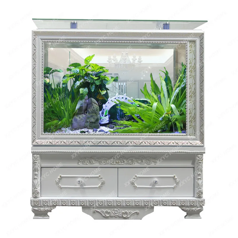 

European Fish Tank Medium Subareas Screens Living Room Floor Lazy Change Water Ecological Aquarium