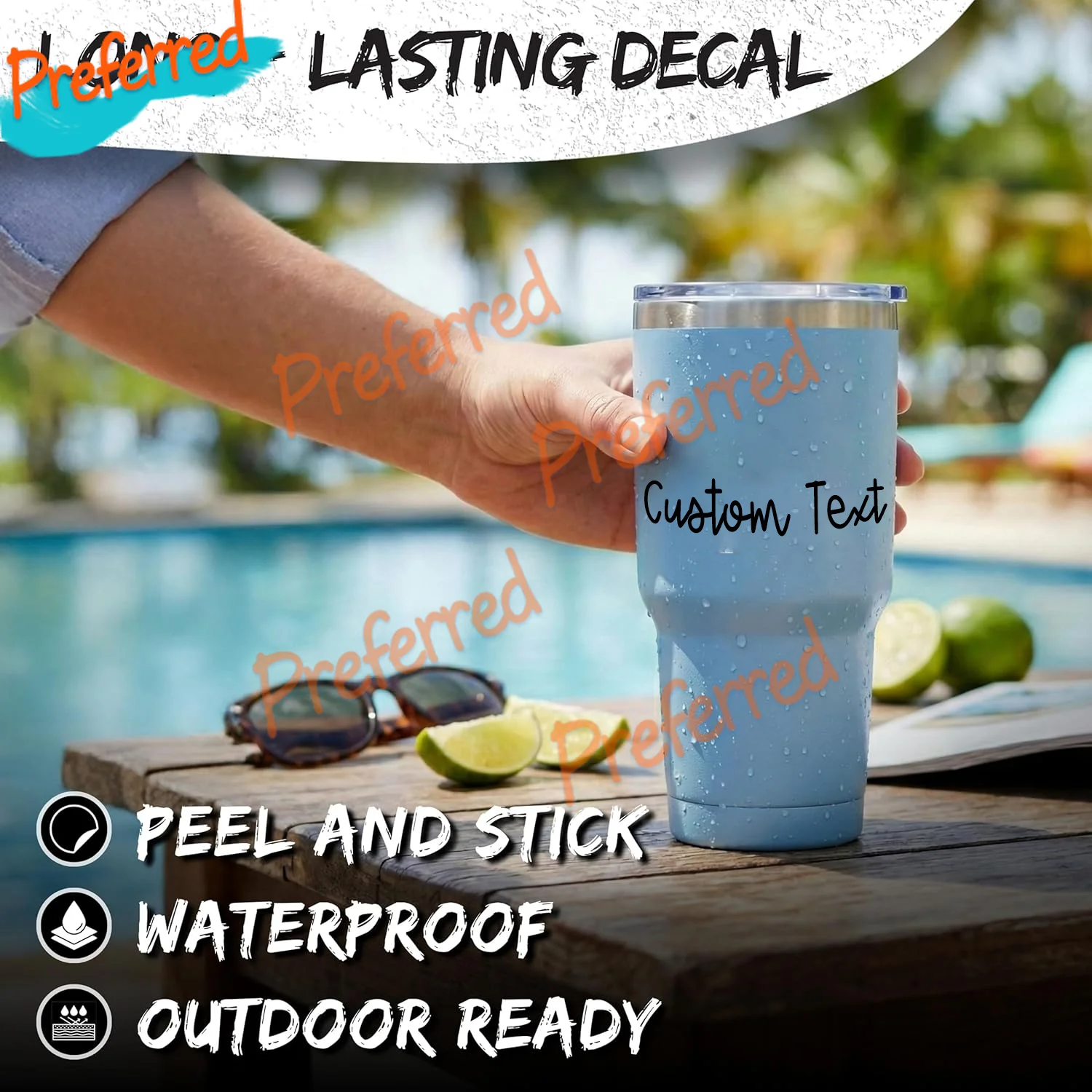 Customized Text Vinyl Engraved Stickers, Personalized Stickers, Any Text or Logo, Any Name Waterproof Decal, Custom Text