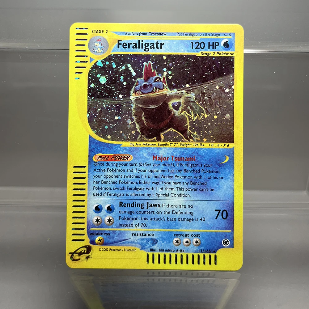 PTCG Proxy การ์ด Charizard Gengar Tyranitar เกม Trading คอลเลกชันการ์ด Pikachu เดี่ยว PKM การ์ดฟอยล์ Expedition Series