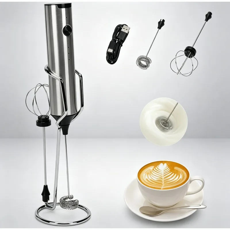 Rechargeable Electric Whisk USB Charging Mini Milk Foam Coffee Whisk Portable Whisk Blender Kitchen Cooking Blender