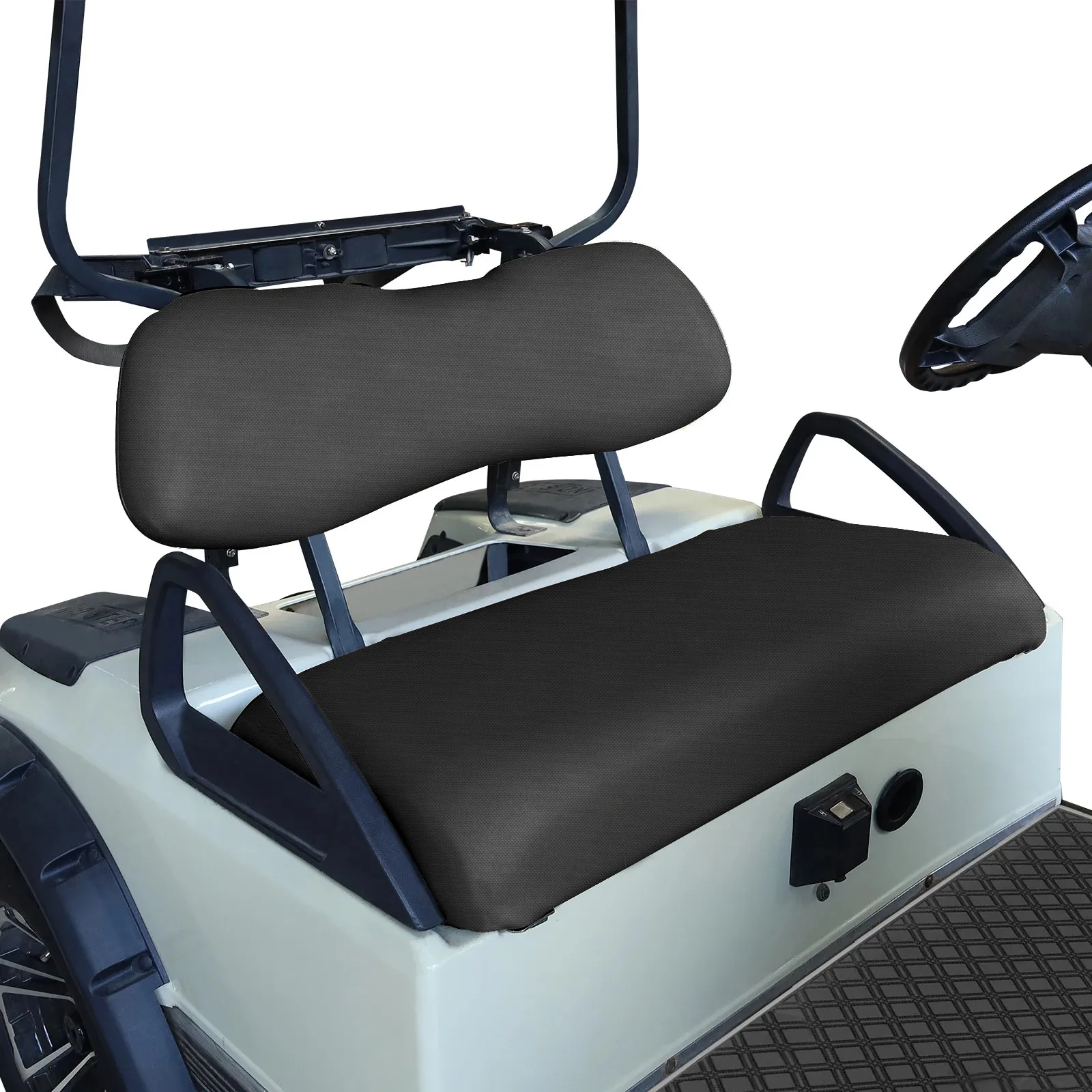 Golf Cart Accessories Black/Yellow Seat Cover Set Heat Washable Polyester Mesh Cloth Fit Club Car /EZGO / Yamaha