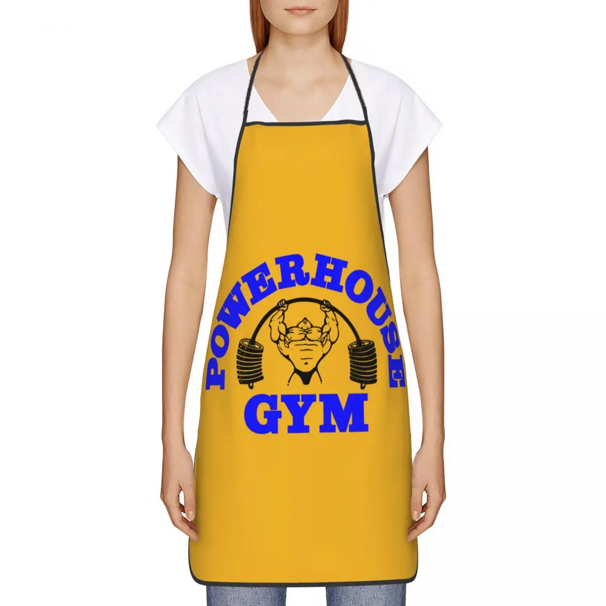 Custom Powerhouse Gym Apron Women Men Unisex Bib Bodybuilding Fitness Kitchen Cooking Tablier Cuisine Chef Baking