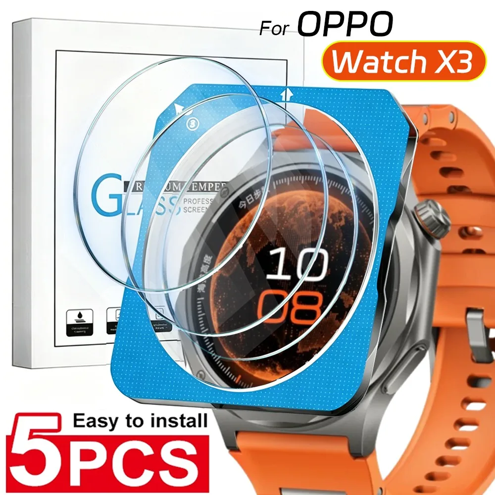 1-5Pcs HD Clear Tempered Glass For OPPO Watch X3 Smartwatch One-Click Easy Install Tool 9H Anti-Scratch Screen Protector Film
