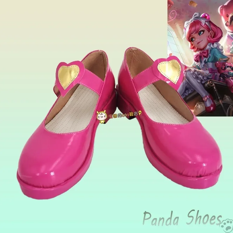 

LOL Annie Hastur Cosplay Shoes Comic Anime Game League of Legends Rose Red Boots Cosplay Costume Prop Shoes for Halloween Party