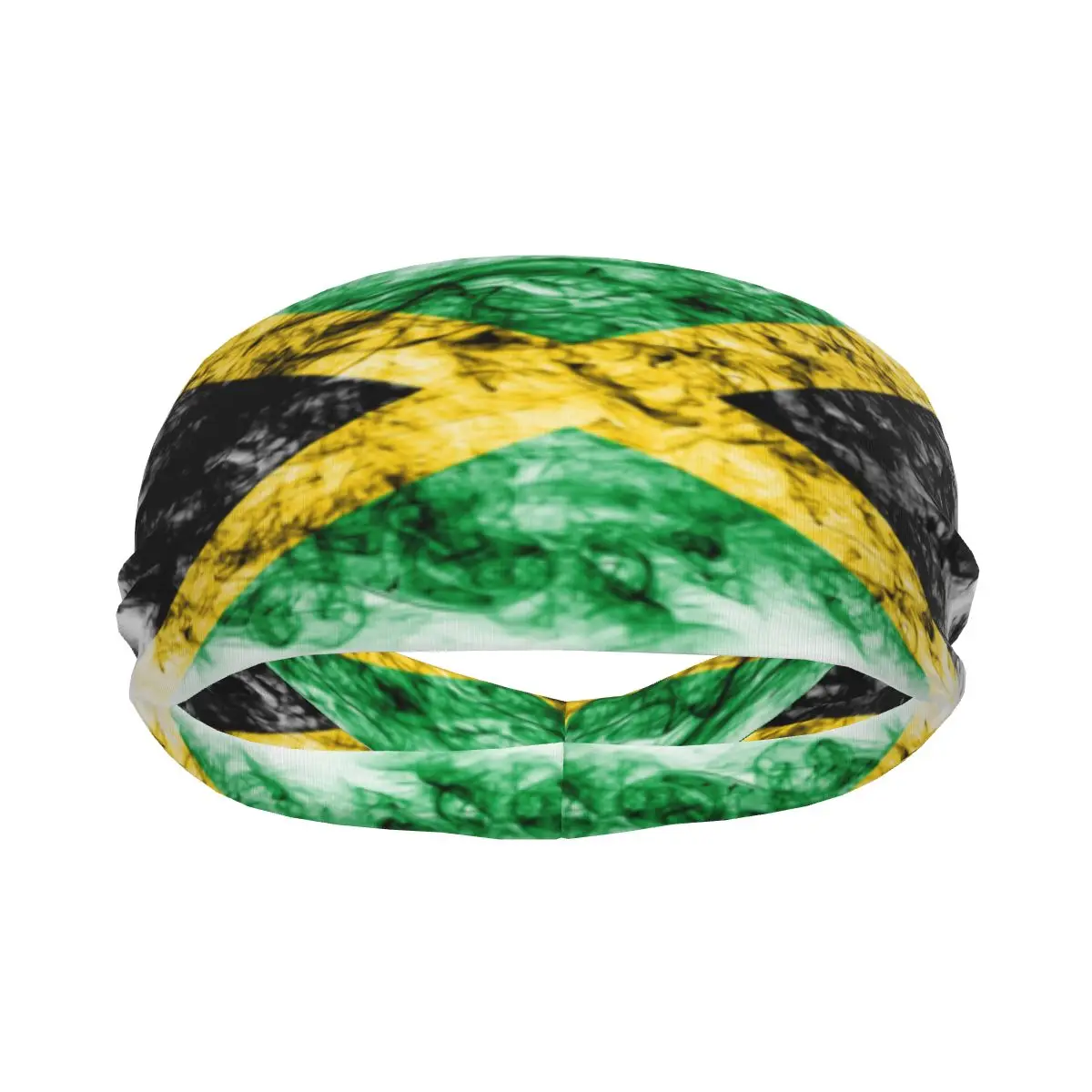 Custom Jamaica Smoke Flag Sport Headbands for Women Men Stretchy Moisture Wicking Gym Sweatband